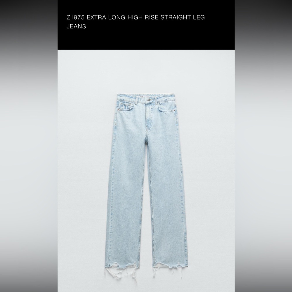 ZARA Extra long high rise straight jeans
